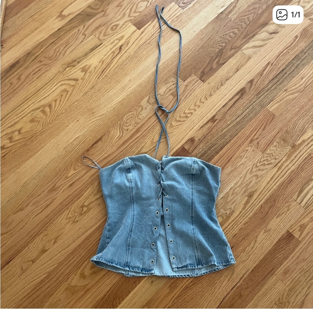 Denim corset